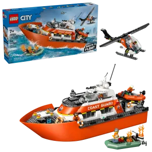 60504 City Coast Guard Rescue Boat & Helicopter - 1
