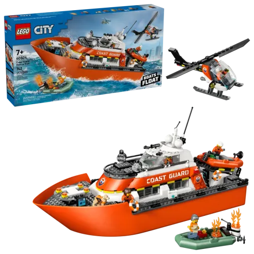 60504 City Coast Guard Rescue Boat & Helicopter - 1