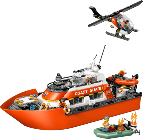 60504 City Coast Guard Rescue Boat & Helicopter - 4