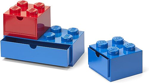 43250800 LEGO Desk Drawer Set of 3 Pcs Blue Red - 2