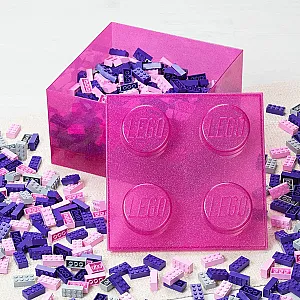 40090801 LEGO Storage Brick 4 Top Lid Glitter Medium Violet - 3