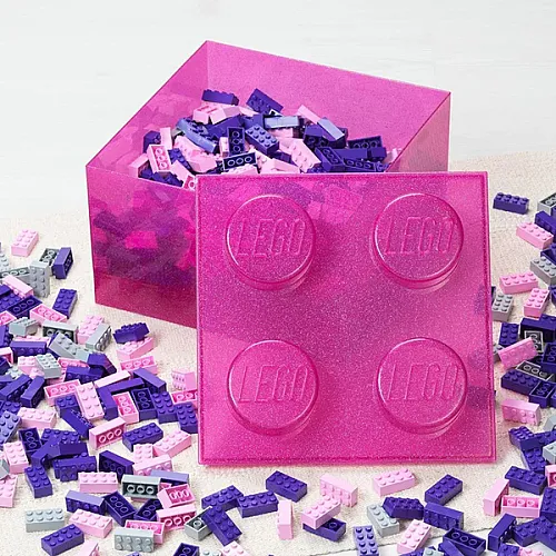40090801 LEGO Storage Brick 4 Top Lid Glitter Medium Violet - 3