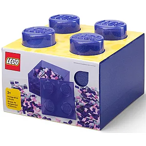 40090800 LEGO Storage Brick 4 Top Lid Glitter Violet - 1