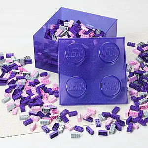 40090800 LEGO Storage Brick 4 Top Lid Glitter Violet - 3