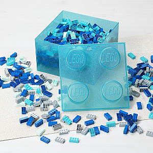40090802 LEGO Storage Brick4 Top Lid Glitter Light Blue - 3