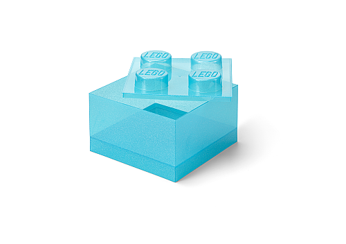 40090802 LEGO Storage Brick4 Top Lid Glitter Light Blue - 2