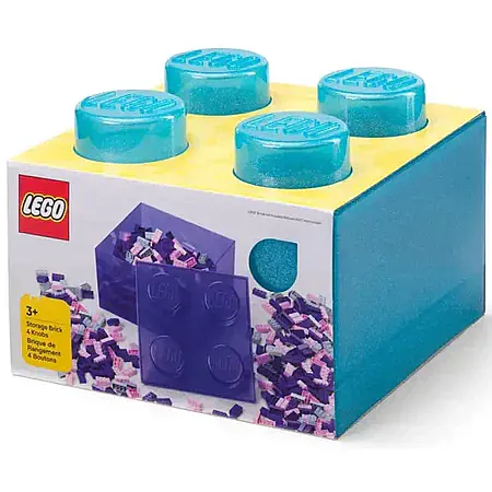 40090802 LEGO Storage Brick4 Top Lid Glitter Light Blue - 1