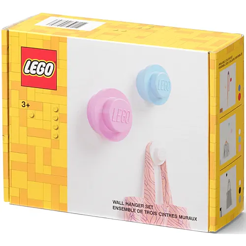 40161736 LEGO Wall Hanger Set White/LBlue/Pink - 1
